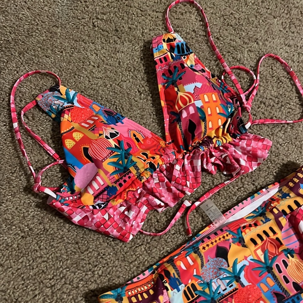 Amazon Sporlike High-Waisted Pink Bikini in Castle, NWOT - Picture 6 of 8